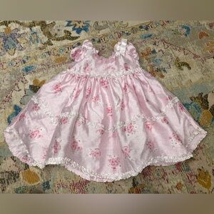 Marmellata Pink And White Floral Ruffle Dress Size 3-6 Months